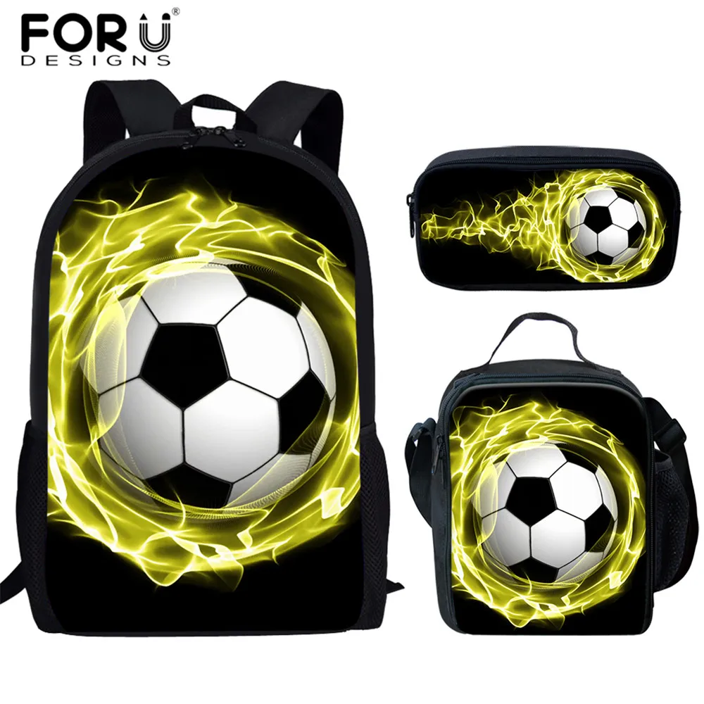 FORUDESIGNS 2020 школьные ранцы 3 шт/шт для мальчиков футбол принт повседневный мужской