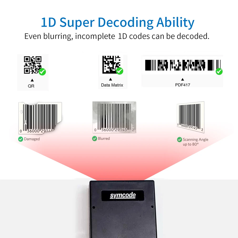 Встроенный проводной блок сканер штрих кода 1D или 2D USB устройство для считывания