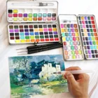 507290 цветов, однотонный набор акварельных красок, базовая блестящая Акварельная краска для рисования, принадлежности для художественной краски