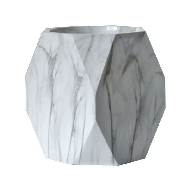 

A5KA Nordic Style Marble Desk Pen Pencil Holder Case Makeup Brush Storage Box Organizer Stationery Office Ornaments