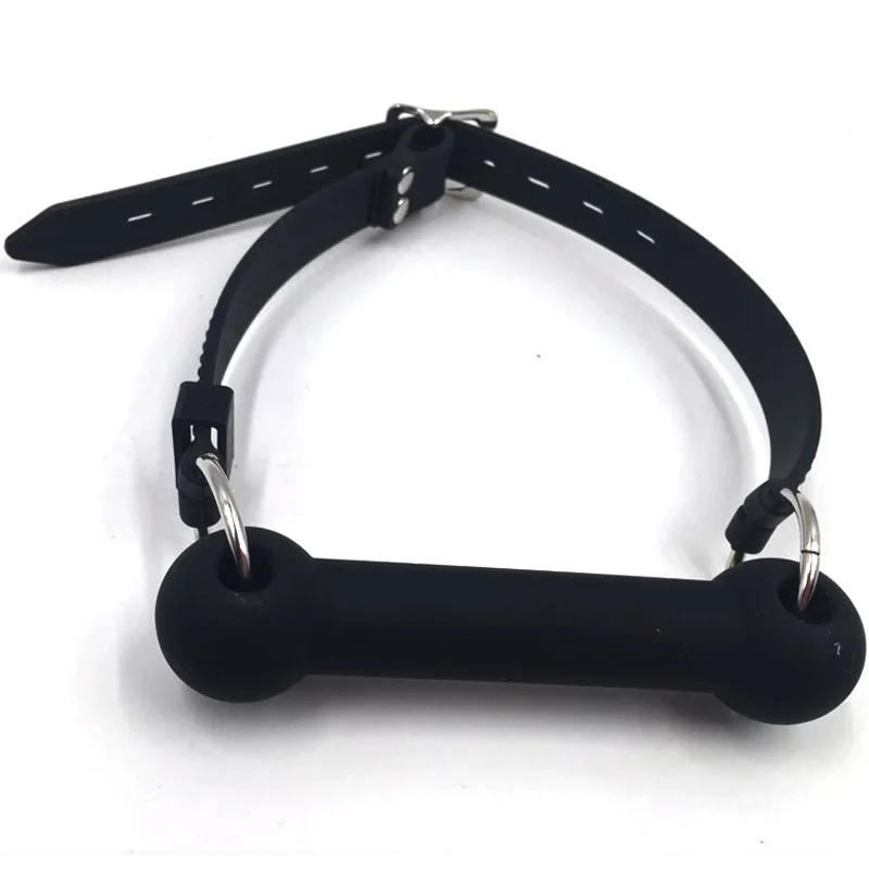 Erotic Toys PU Leather Open Mouth Gag Silicone Bite Gag Dog Bone Ball Fetish bdsm Bondage Restraints Sex Toys for Couples