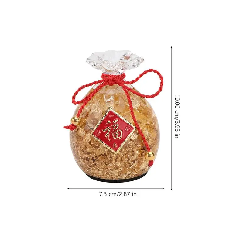 

1Pc Money Bag Decor Crystal Lucky Bag Home Adornment Money Bag Decor (Golden)