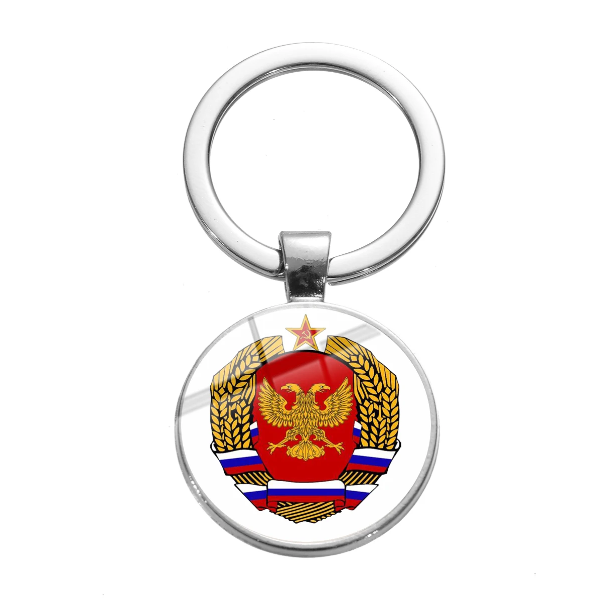Style 31 SONGDA высокое качество СССР CCCP советский брелок серповидный молоток Россия эмблема коммунизма знак стеклянный камень металлический кулон брелок держатель - Цвет: Style 31