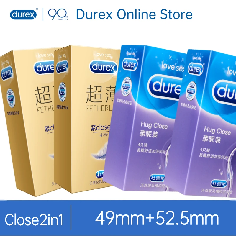 Презерватив Durex Closefit 49 мм Hugclose 52 смешанное значение 2 в 1 Ультратонкий презерватив