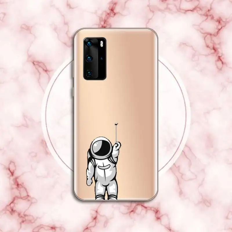 

Cute cartoon astronaut Phone Case Transparent for Huawei P honor 8 10i 20 30 40 smart 2019
