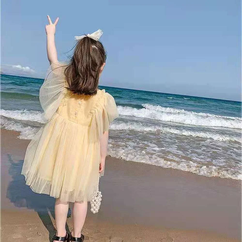 

Little Girls Elegant Princess Dresses Tutu Costume Kids Tulle Mesh Sleeveless Toddler Summer Dress Girl Clothing Casual New