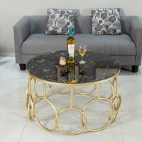 nordic luxury marble coffee table center table living room small apartment round table large size 80x45cm