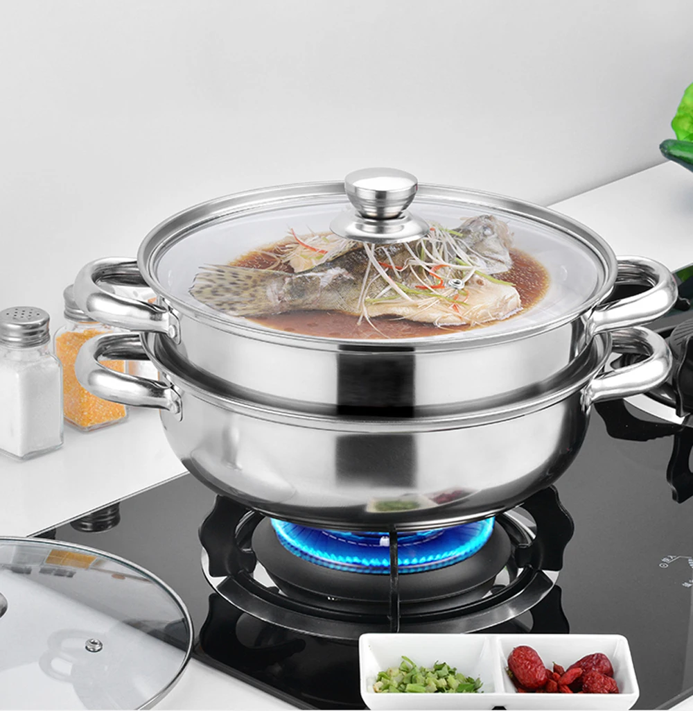 Паровой горшок из нержавеющей стали толстая двухслойная кастрюля с 2 4 слоями