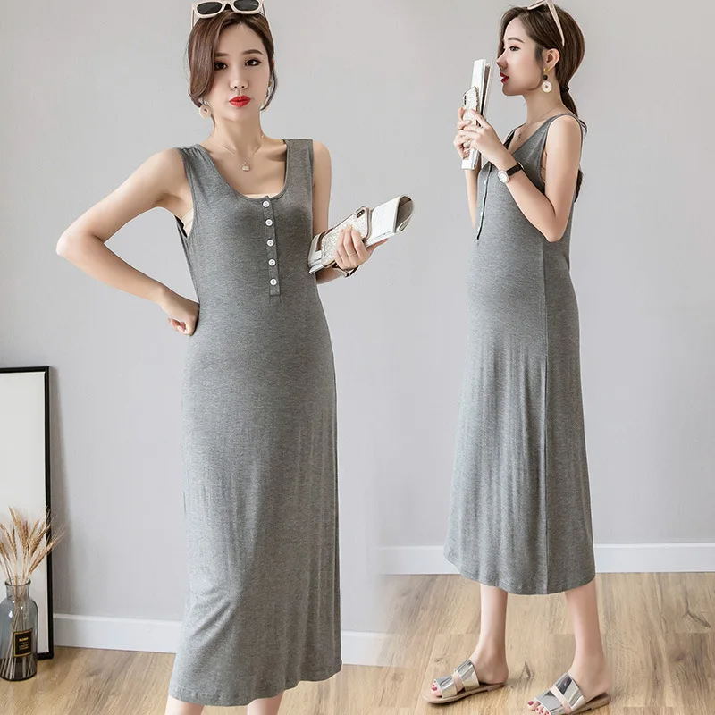 

Одежда для беременных новые модные платья средней длины из модала для беременных, юбка для беременных