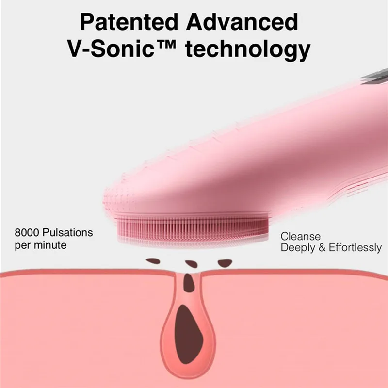 

Silicon Electric Face Cleansing Device Silicone Facial Cleansing Brush Facial Massager Skin Cleaner Vibration Deep Pore Cleaning