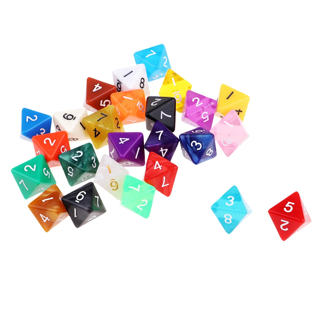 25 шт. многогранные акриловые кости d8 8 сторонние для MTG TRPG настольные игры