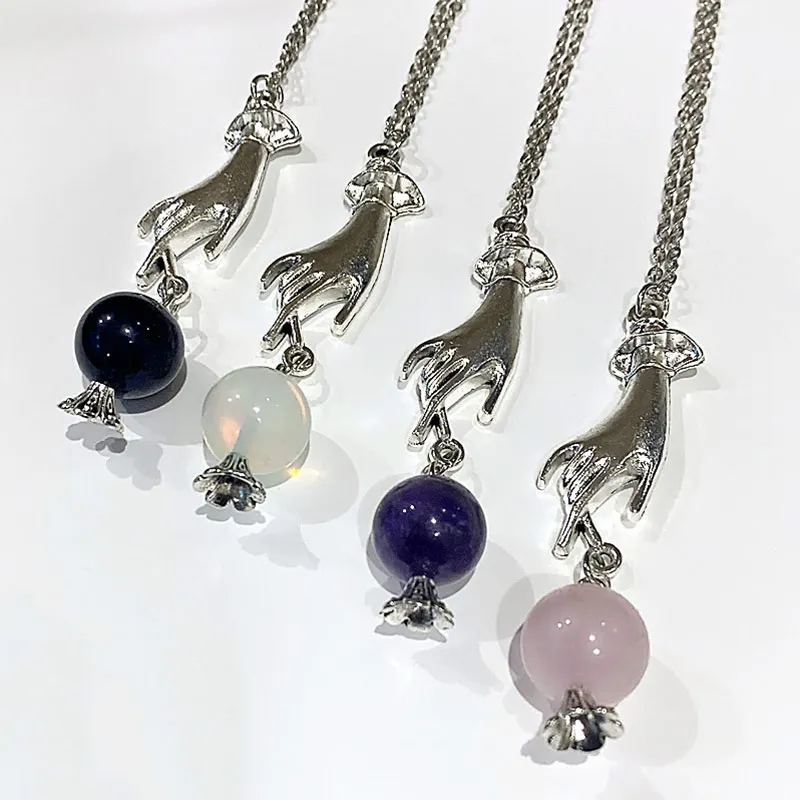 Хрустальный шар в руке ожерелье Wicca Witch языческий ведьмак цыганский стимпанк