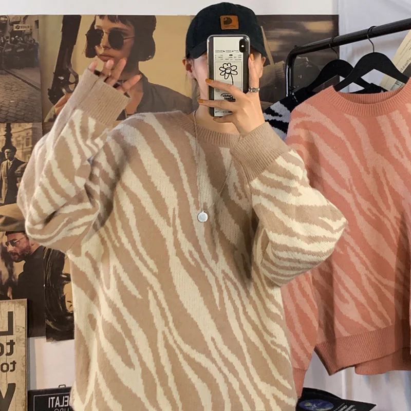 Zebra Sweater Winter Woman Jerseys Korean Fashion  Knitted Ugly Christmas Fairy Grunge Sweater Urban Guangzhou Women's Clothes