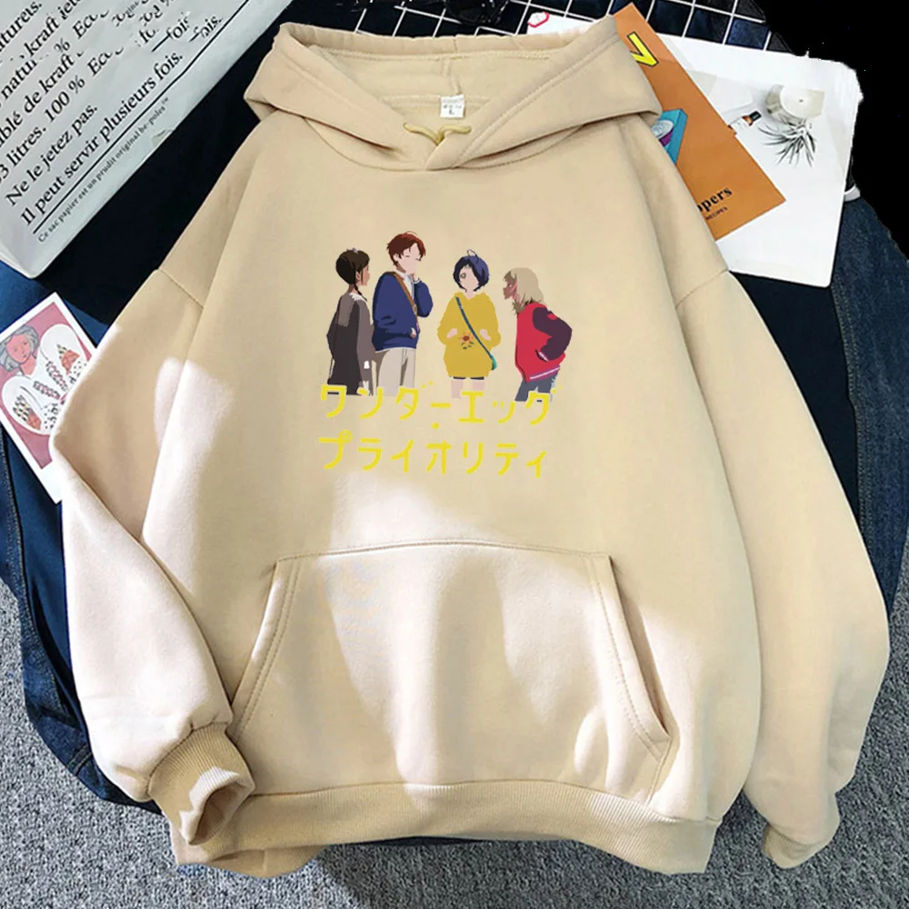 Hoodies oversized Wonder Egg Priority print Sweatshirts Hooded Harajuku Spring Casual Vintage Korean Pullovers Women sweetshirts