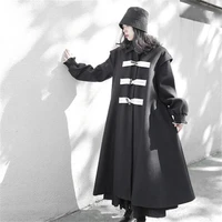 ladies woolen coat autumn and winter new thickened korean japanese dark long fashion casual loose large size coat