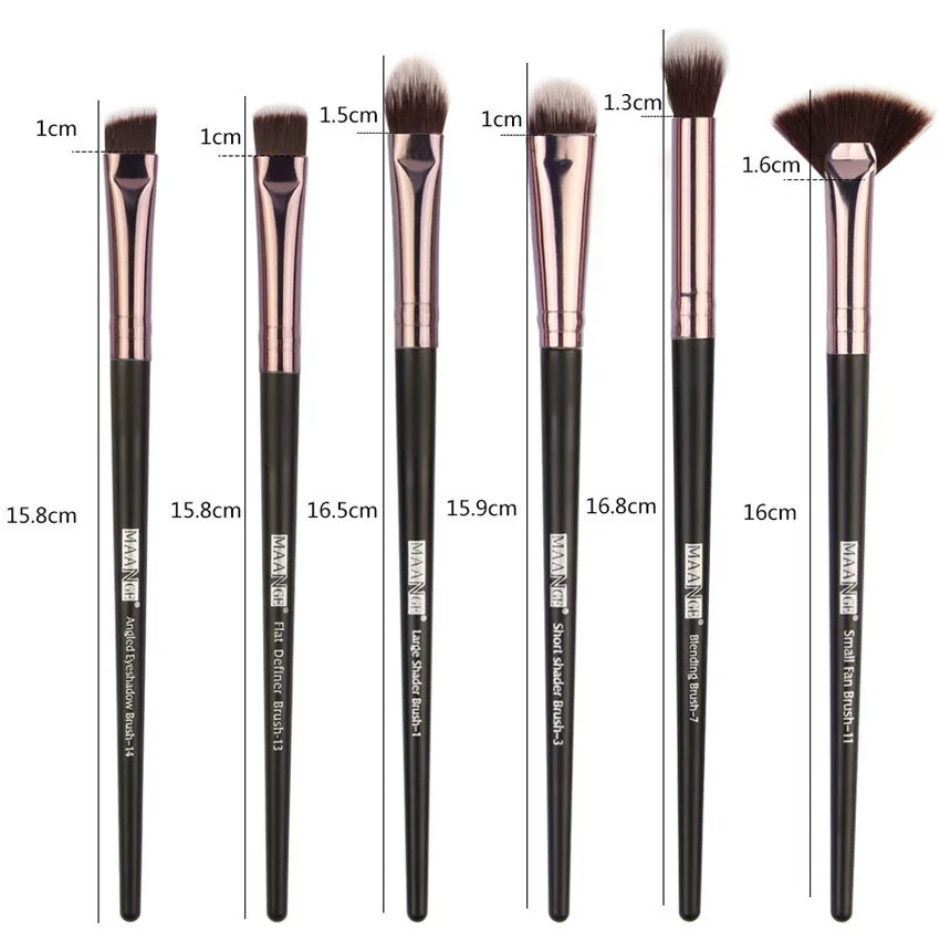 

MAANGE 6PCS Makeup Brushes Set Eye Shadow Blending Eyeliner Eyelash Eyebrow Brushes Women Portable Beauty Make Up Brush Tools