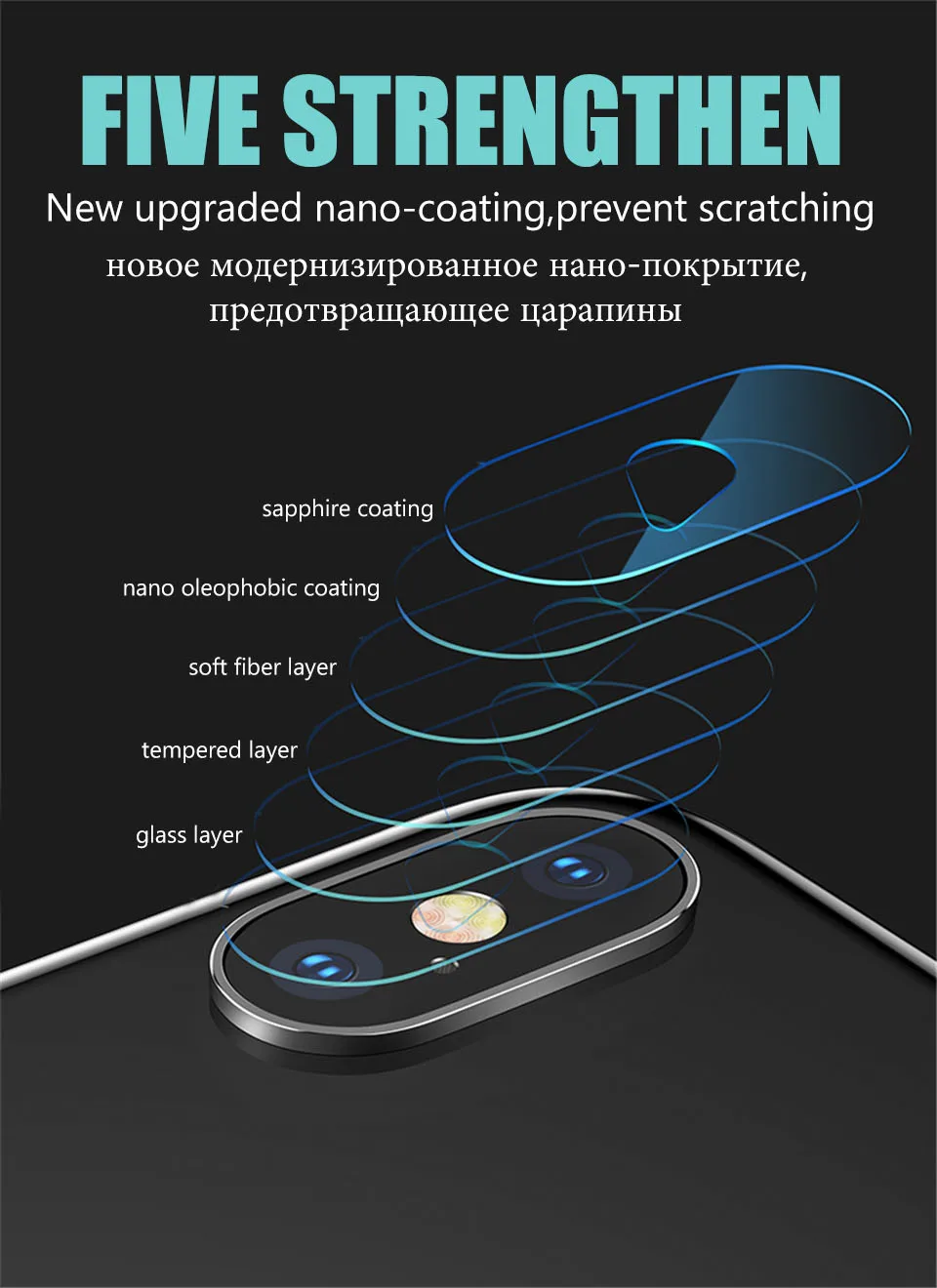 15D полное покрытие объектива камеры закаленное стекло для iPhone XS 11 Pro MAX Защита экрана для iPhone XR X 7 8 Plus защитная пленка