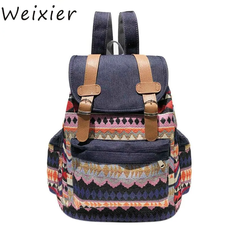 WEIXIER повседневный рюкзак для женщин с кулиской дизайн Canavs девочек маленький