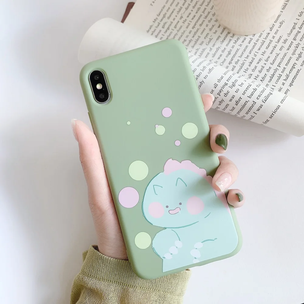 Cute Dinosaur Phone Case For OPPO R9 R9s R11 R11s R15 R17 A5 A57 A83 A9 F11 K1 RENO Cover Soft Silicon Thin Pattern Pink | Мобильные