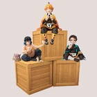 Фигурка Chokonose премиум-класса, аниме игрушки, убийца демонов, камадо, танджиро, агатсума, зенитсу, рисовые шарики, ПВХ экшн-фигурка сидящей модели