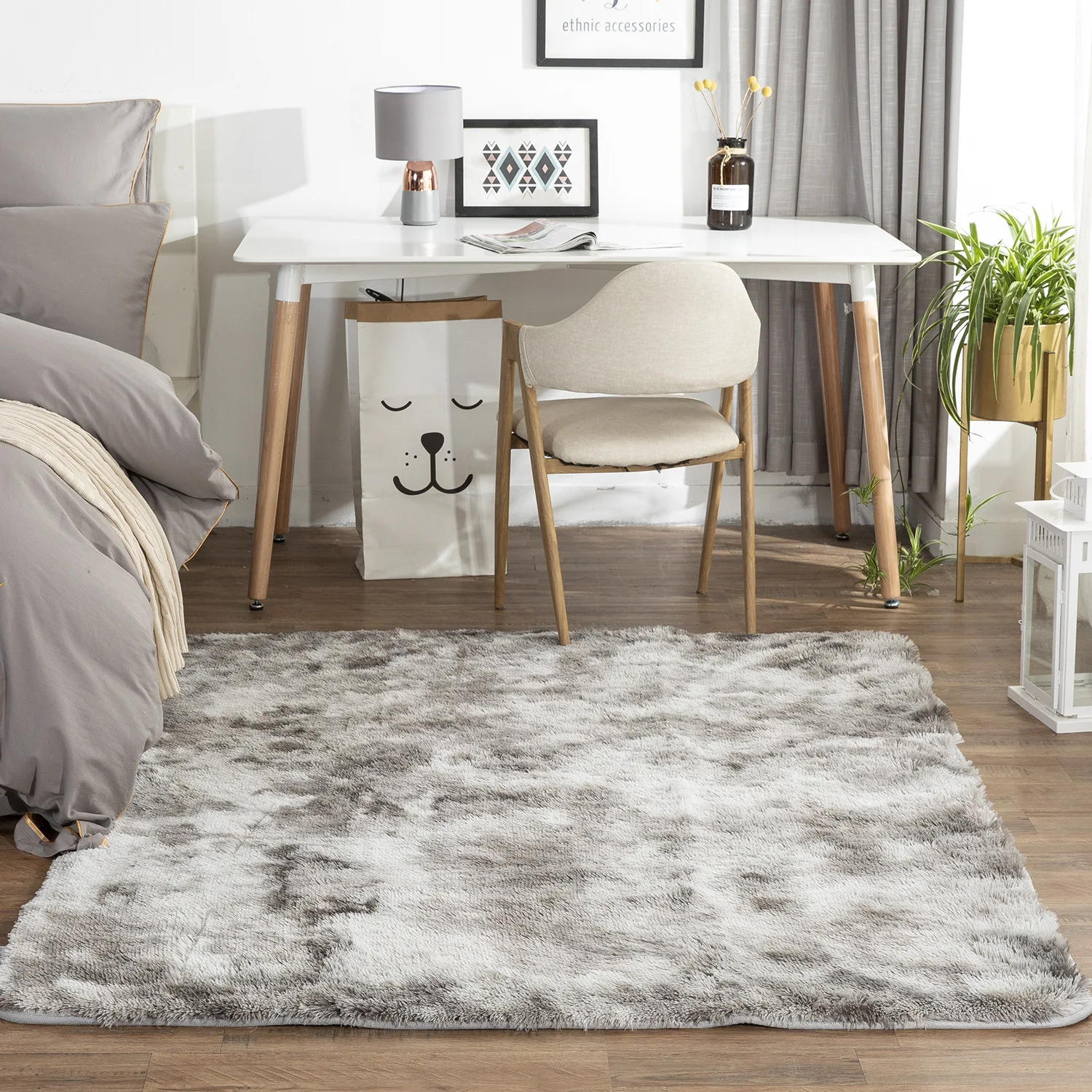 

Soft Carpet for Living Room Plush Rug Fluffy Thick Carpets Bedroom Decor Area Long Rugs Anti-slip Floor Mat Gray Kids Room Mat