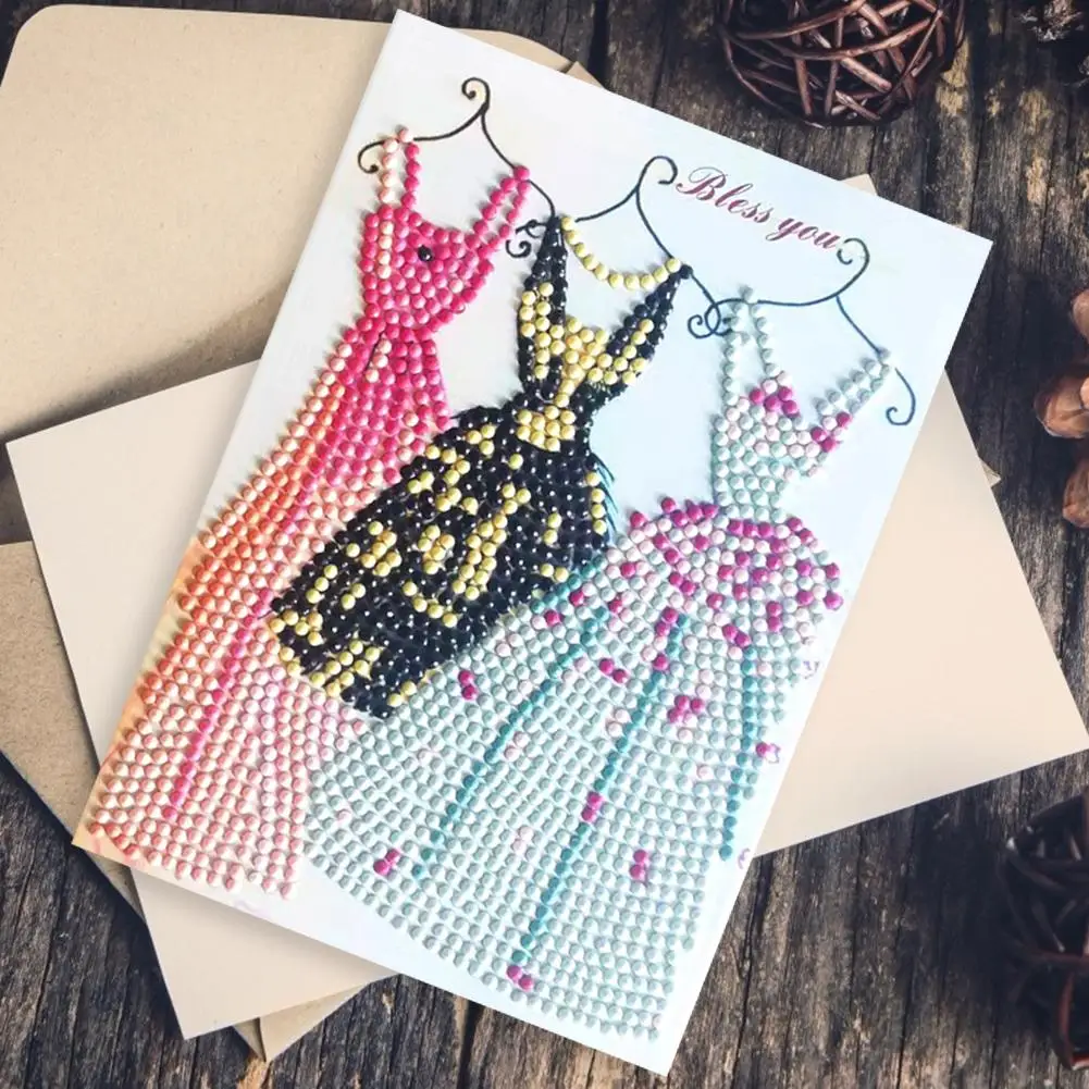 Алмазная картина для творчества 5D свадебная открытка платье печать вышивка