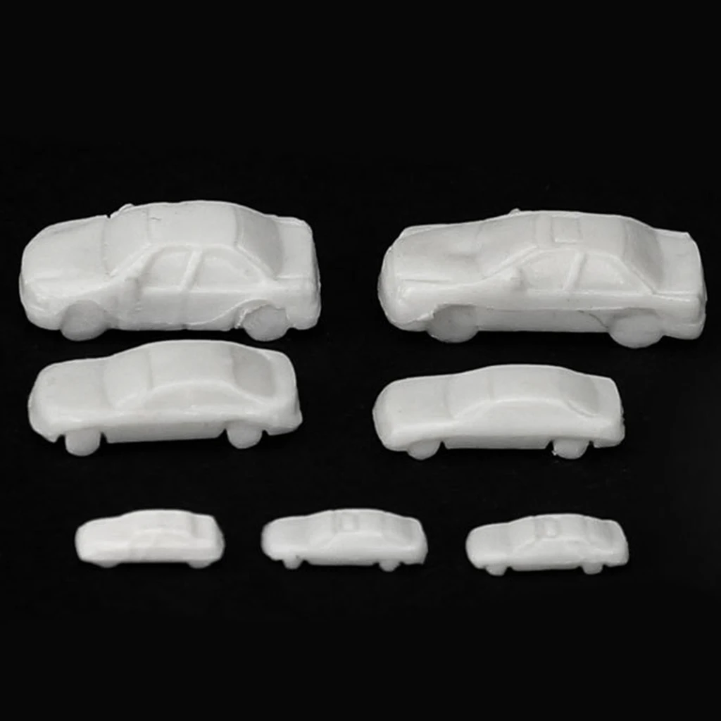 

50 Pack 1:500 Mini Table Model Cars Park Scenery Street Building Supplies White
