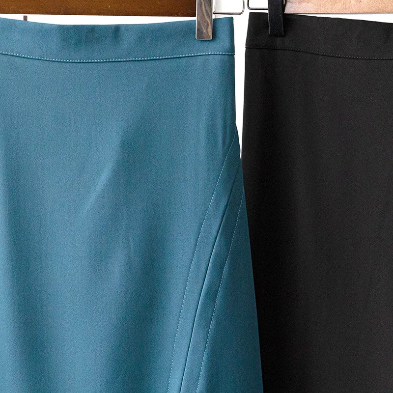 

2021 Spring and Summer Women's Skirt Solid Color Side Split Temperament High Waist Skirt