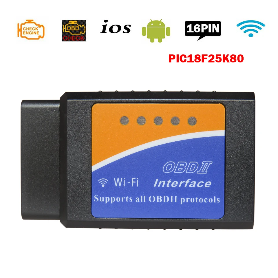 Лучший OBD2 сканер Wi Fi ELM327 V1.5 Диагностический для iOS/Android ELM 327 в 1 5 OBD 2
