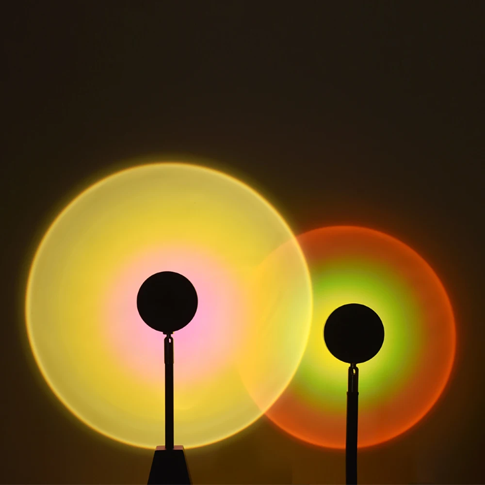 Радужная светодиодная лампа закат КРАСНЫЙ проектор светильник неоновый фон ПА