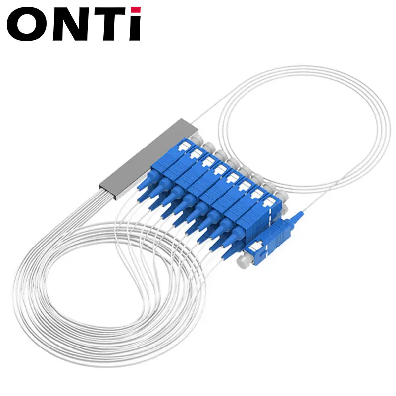 Najtaniej ONTi 10 Sztuk/partia 1X16 / 1X8 PLC SC/APC SM 0.9mm G657A1 Pcv 1m FTTH światłowodowy Splitter