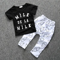 2pcs summer baby boy clothes letters print cotton baby clothes t shirt and trousers kids pants toddler cartoon baby clothing set