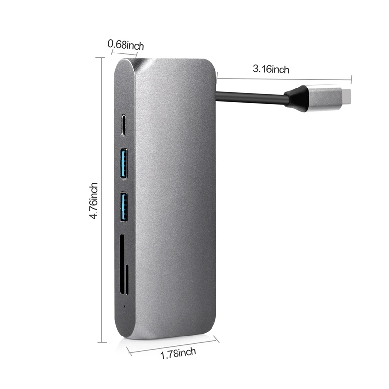 Полный тип C к Vga концентратор адаптер + Pd Usb 3 0X2 Sd/Tf конвертер для Pro/Pc/Switch/Meeting/Game |