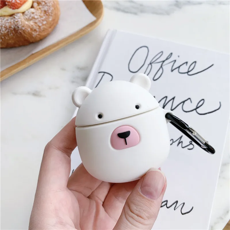 Чехол для Airpods с милыми мультяшными рисунками, силиконовые беспроводные Bluetooth наушники, защитный чехол для Apple Airpods, гарнитура, зарядная коробка