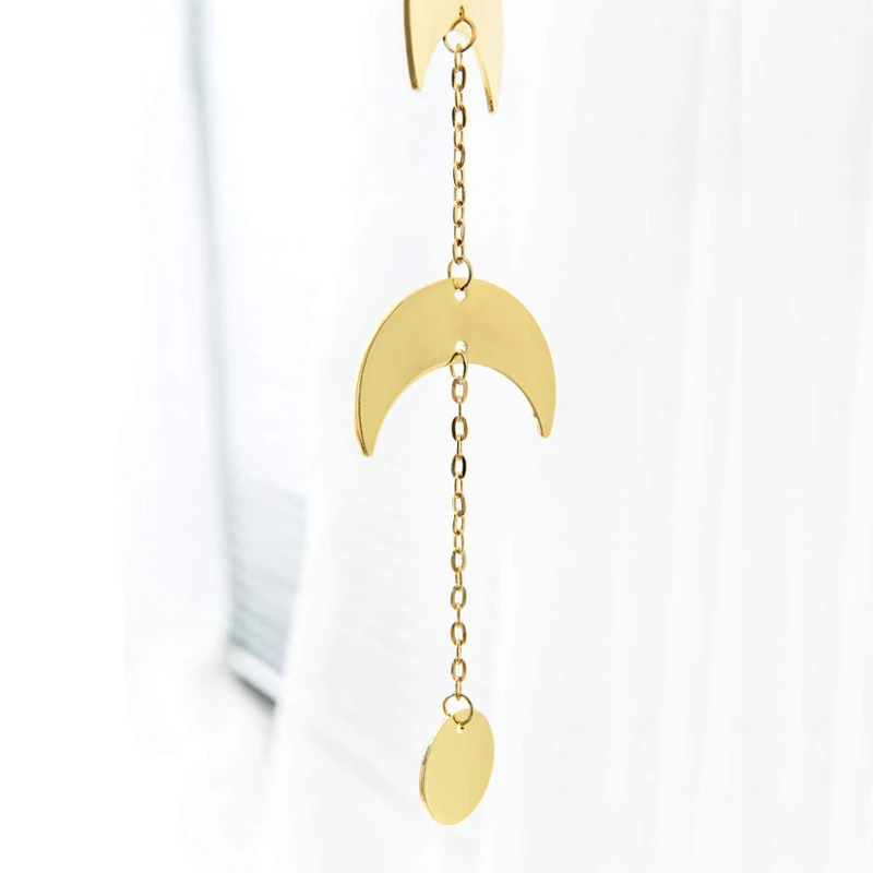 Настенная гирлянда в стиле бохо декоративное украшение виде Луны из металла