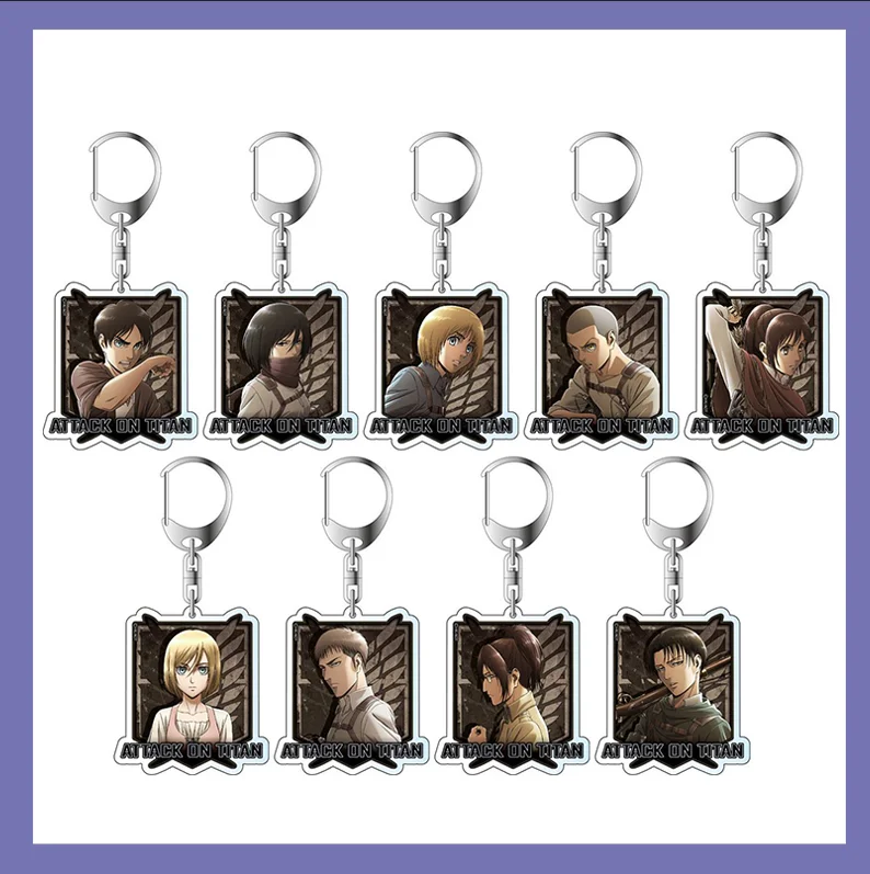 

Аниме Атака Титанов Эрен йер Микаса Аккерман акриловый брелок кулон Шарм брелок на сумку Декор Косплей украшения праздничный подарок