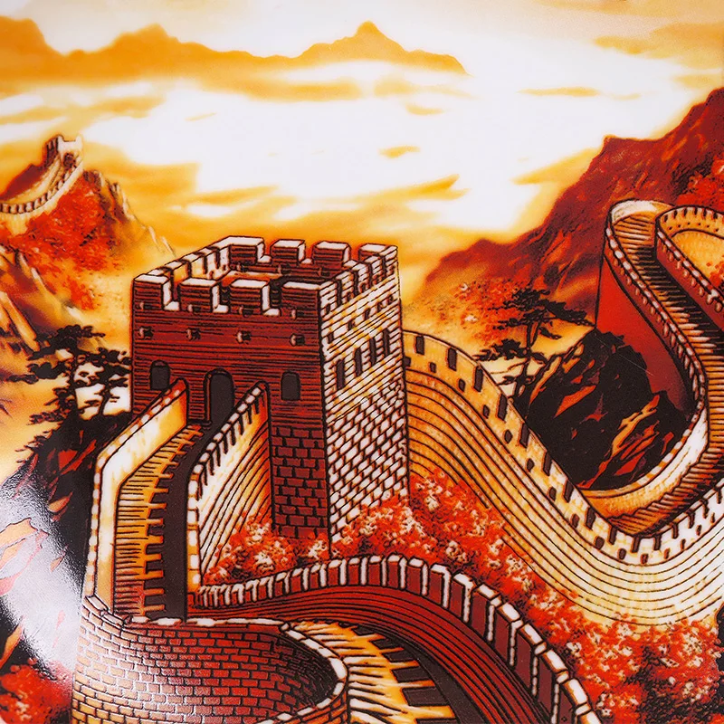 Китайская керамическая декоративная тарелка Великая стена подвесная фарфоровая