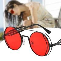 fashion women men round metal frame sunglasses retro vintage cyberpunk style eyewear accessory to be matched withdaily outfit