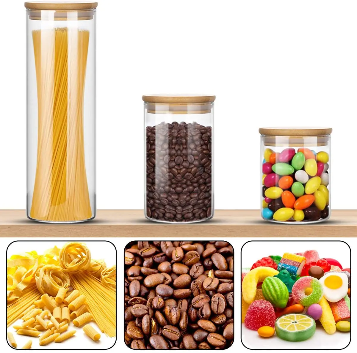Стеклянные контейнеры для хранения пищевых продуктов прозрачные специй с