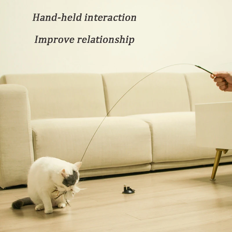 Искусственная птица веселая с пером и колокольчиком игрушки для котят