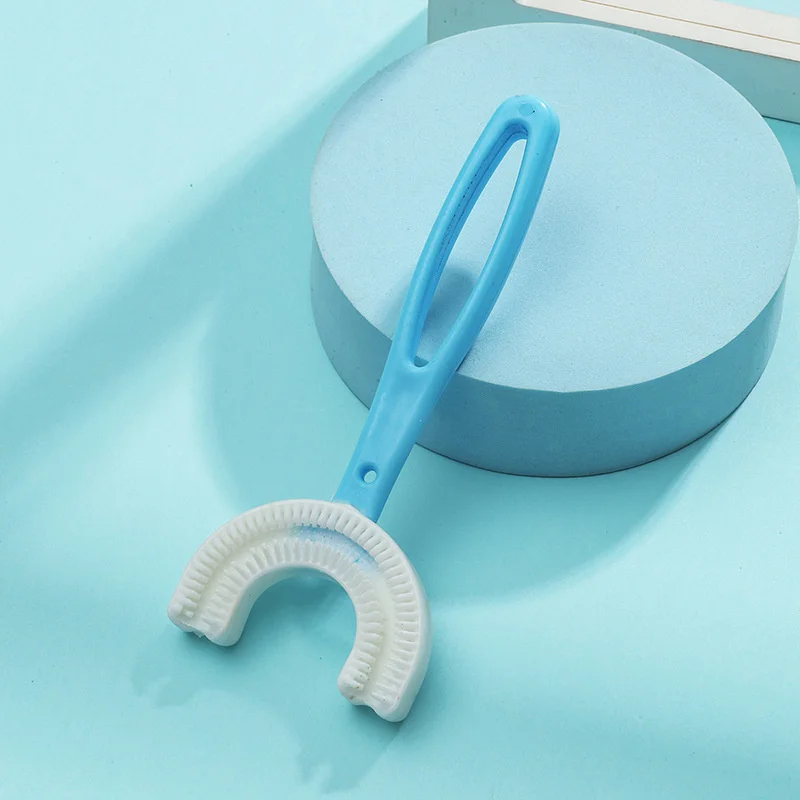 Cepillo de dientes infantil de silicona en U, limpieza Manual de la boca con dibujos animados, accesorios para beb&eacute;s, novedad de 2021-2