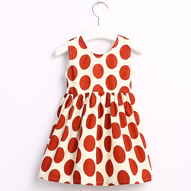 Bear Leader Girls Princess Dress 2020 Elegant Polka Dot Open Back Ruffle Tie Bow Vest Costume Kids 3-7Y | Детская одежда и обувь