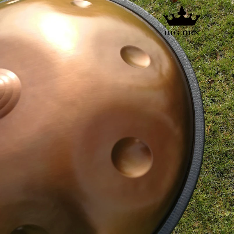 Коричневый 9 тонов 10 тонов Kurd натуральный D minor HandPan стальной барабан nitriding ржавчины барабан ударный мини-барабан на заказ масштаб handpan