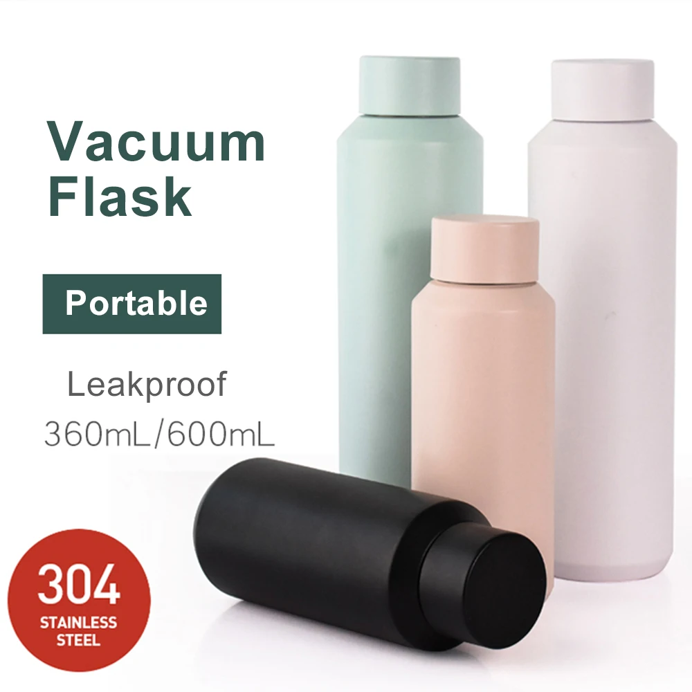 

Large Capacity Leakproof Stainless Steel Travel Drink Thermos Portable Vacuum Flask Insulated Tumbler Water Bottle 360/600ml