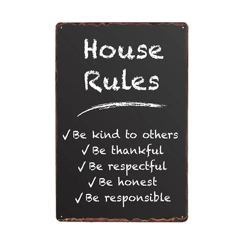 Настенный постер с надписью House Rules на русском языке украшение для бара в стиле