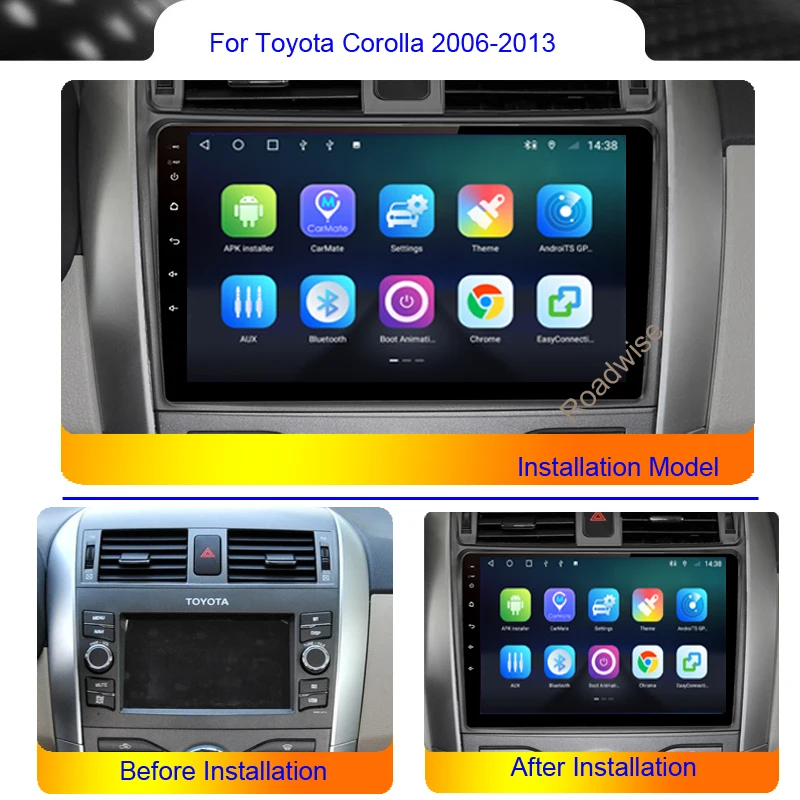 Автомагнитола на Android 12 для Toyota Corolla E140/150 2006 2007 2008 2009 2010 2011 2012 2013 мультимедийный