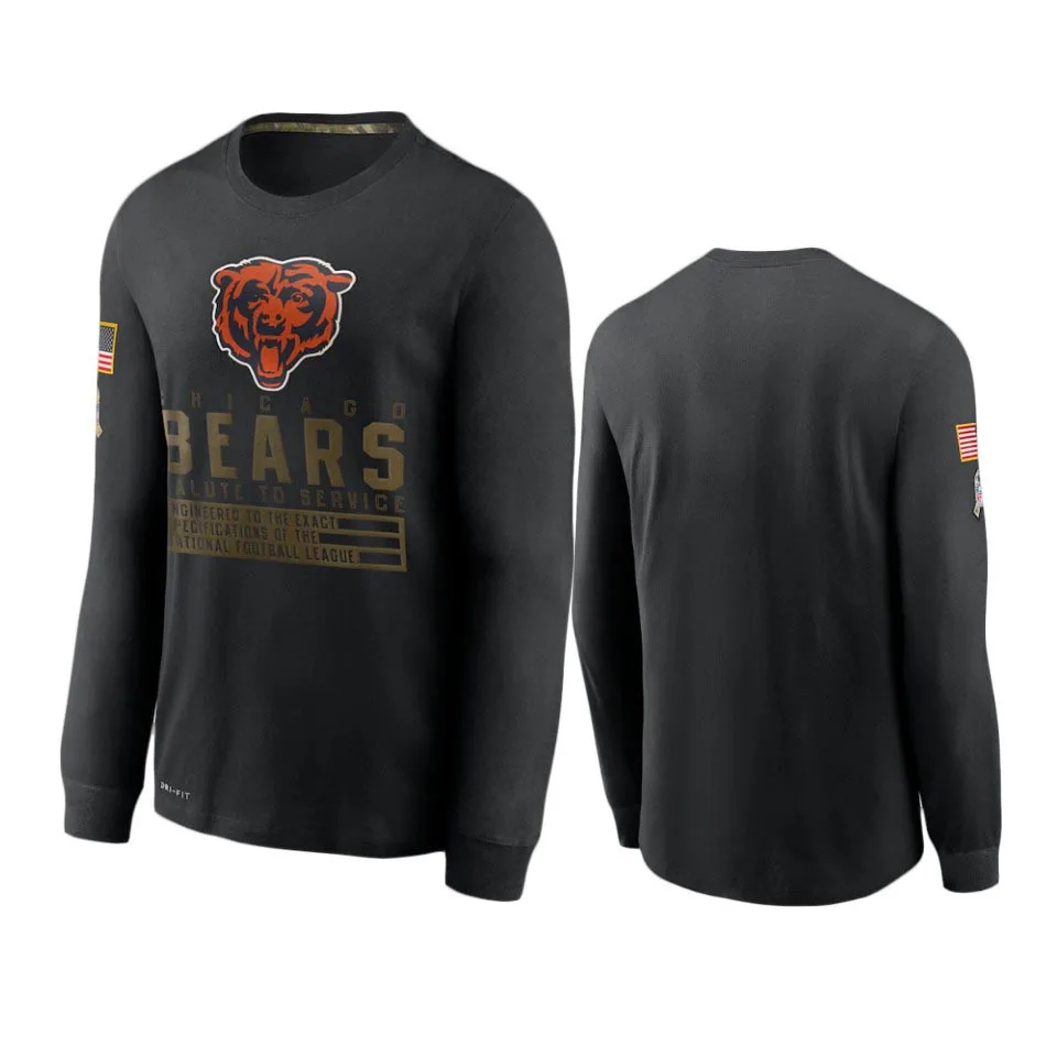 

Chicago Men Black Bears 2020 Salute to Service Sideline Performance Long Sleeve T-Shirt - S-4XL