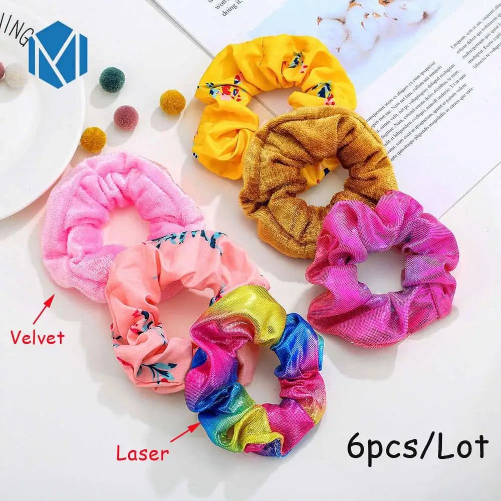 6CPS-F M MISM 11 шт. винтажные леопардовые бархатные резинки для волос для женщин и девочек, шелковые эластичные полосы обруча для волос, набор модных аксессуаров для волос - Цвет: 6CPS-F