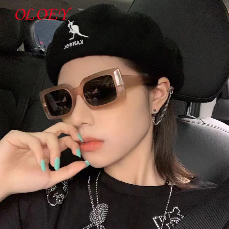 

Модные индивидуальные Квадратные Солнцезащитные очки в стиле ретро женские солнцезащитные очки в большой оправе солнцезащитные очки UV400 С...