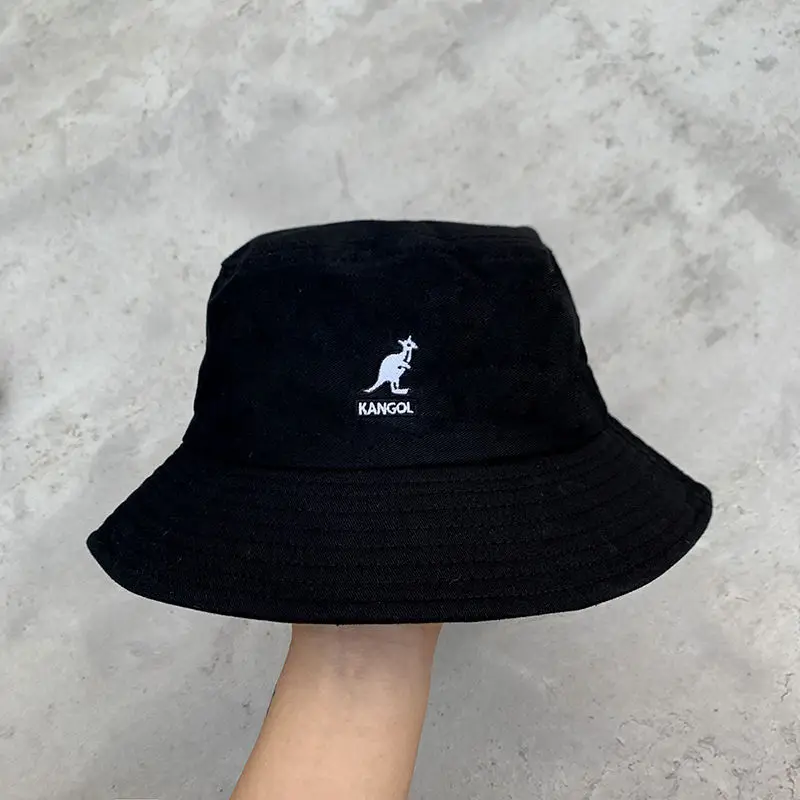 

Kangaroo Flat-top Fisherman Hat Visor Basin Hat Fashion Wild Cotton Fabric Bucket Hat Super Fire Men and Women Flat-top ClothHat
